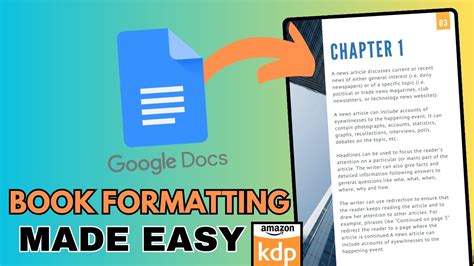 how to format a book for kdp in google docs