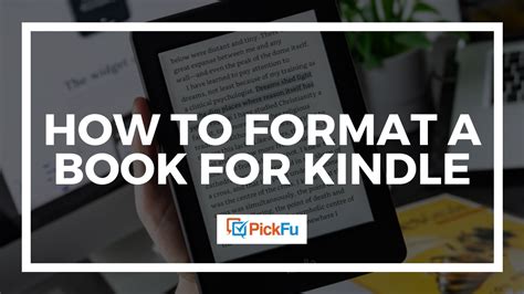 how to format a book for kindle