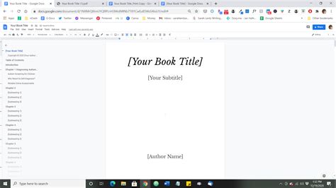 how to format a book title in google docs