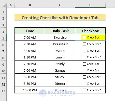 how to format a checklist