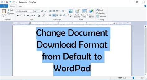 how to format a document in wordpad