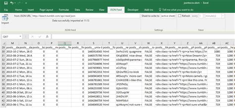 how to format a json file in excel