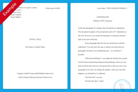 how to format a novel manuscript in word