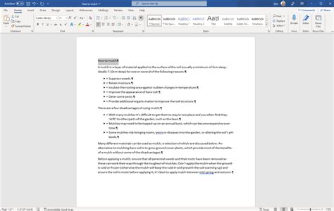 how to format a word document with headings and subheadings