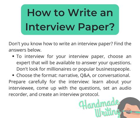 how to format a written interview