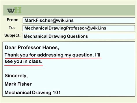 how to format an email to a college professor