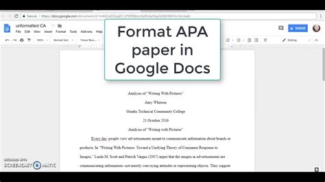 how to format apa paper in google docs