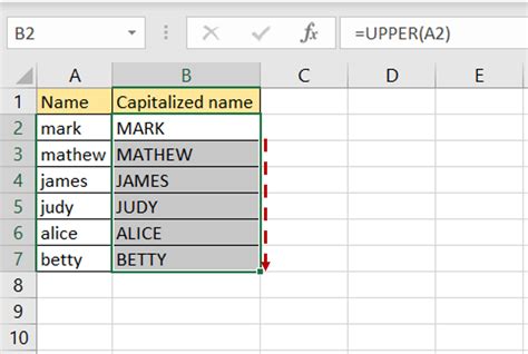 how to format capital letters in excel