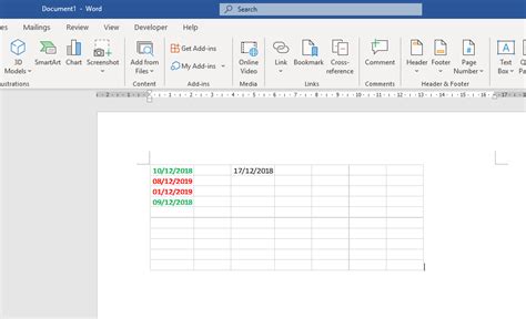 how to format cells in ms word