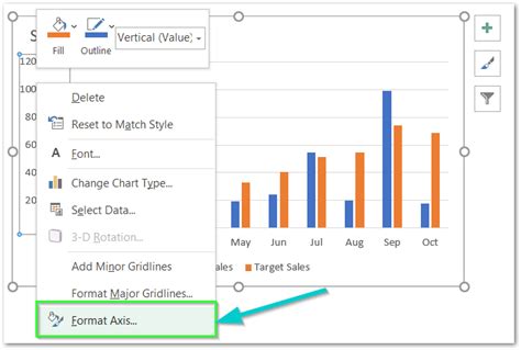 how to format chart axis in excel