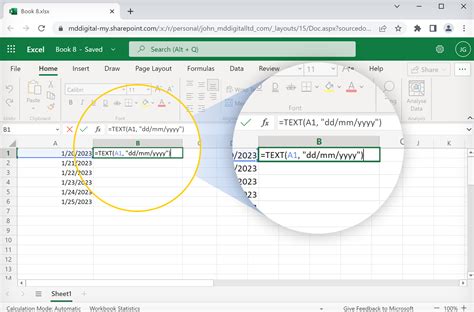 how to format date in excel mm dd yy