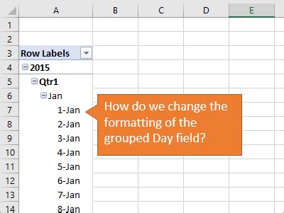 how to format date in excel pivot table
