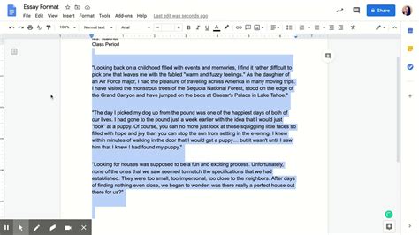 how to format essay on google docs