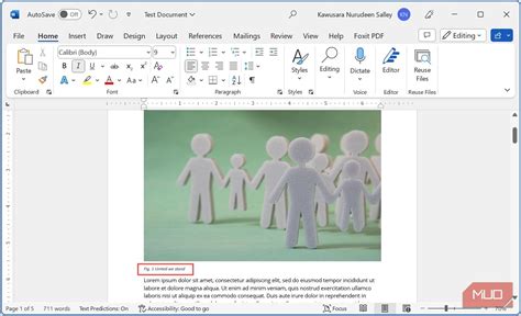 how to format figures in word