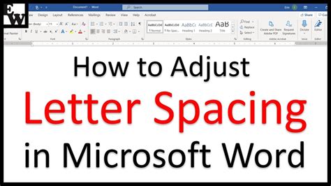how to format letter spacing in word
