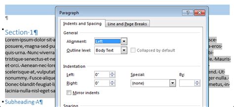 how to format list paragraphs in word