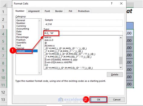how to format millions as decimal in excel