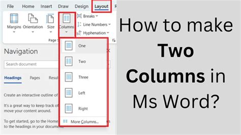 how to format multiple columns in word