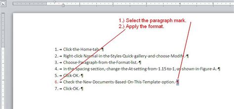 how to format numbered list in word