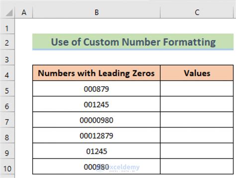 how to format numbers in excel to remove leading zeros