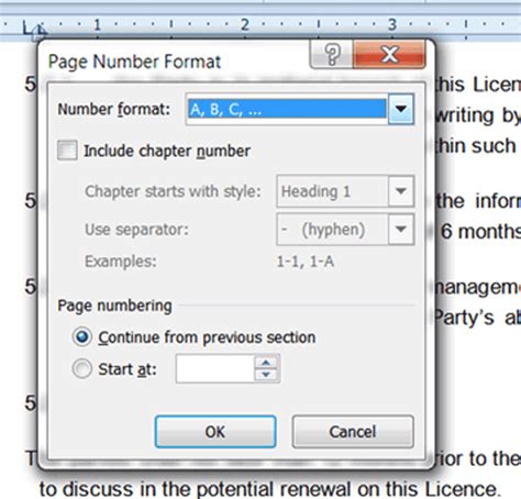 how to format page numbers