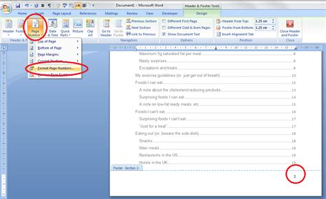 how to format page numbers for dissertation in word