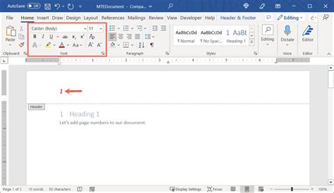 how to format page numbers in word for thesis