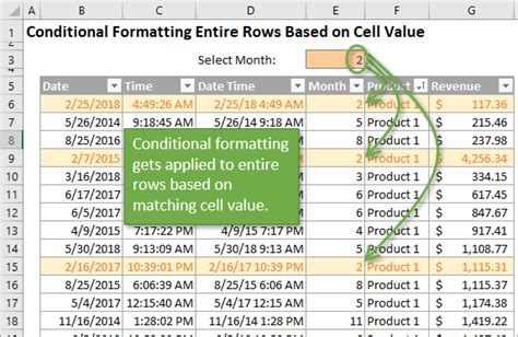 how to format rows in excel based on cell value