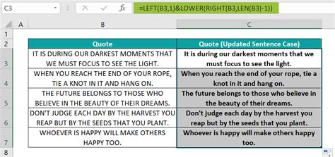 how to format sentence case in excel
