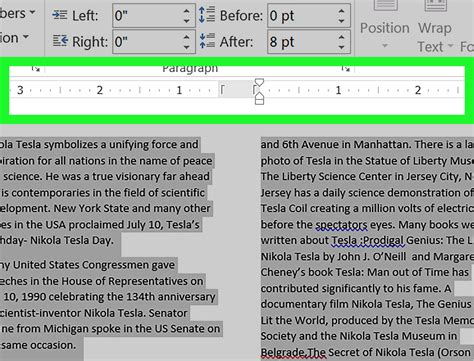 how to format text as two columns in word