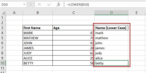 how to format text to lowercase in excel