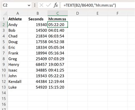 how to format time in excel hh mm ss