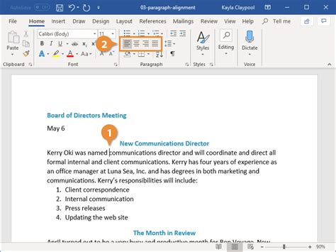 how to format word document alignment