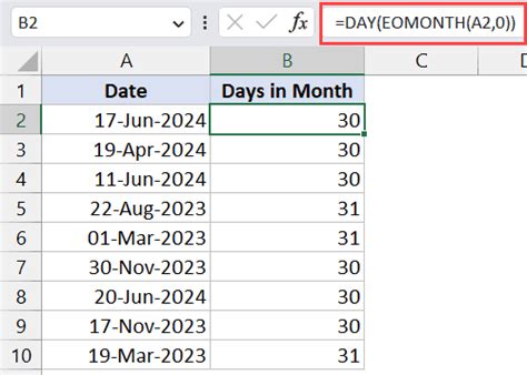 how to formula number of days in excel