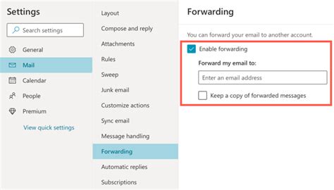 how to forward emails to another email outlook