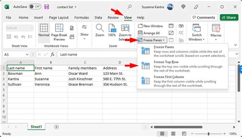 how to freeze pivot table in excel