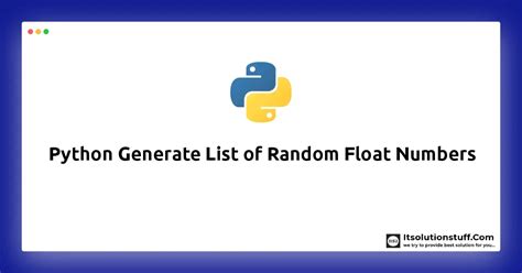 how to generate a list of random floats in python