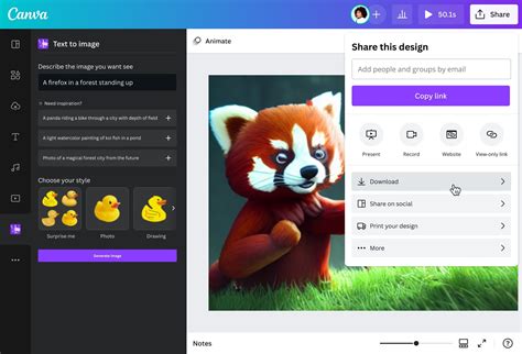how to generate ai images in canva app