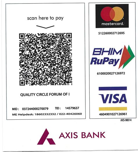 how to generate qr code for axis bank account