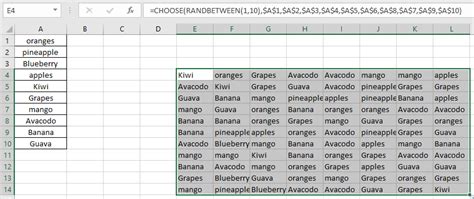how to generate random text values in excel
