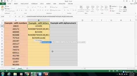 how to generate unique alphanumeric code in excel