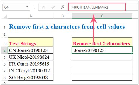 how to get 4th letter in excel