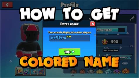 how to get a colored name in stumble guys