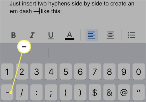 how to get a dash in google docs