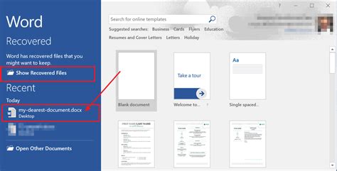 how to get a document back on word