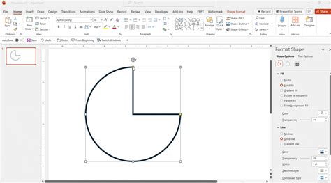 how to get a half circle in powerpoint
