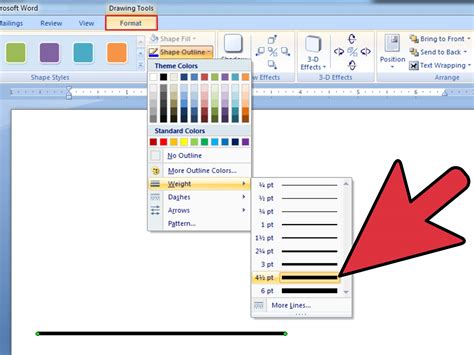 how to get a line word document