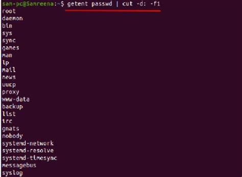 how to get a list of users in ubuntu