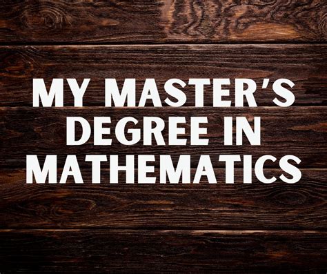 how to get a master's degree in mathematics
