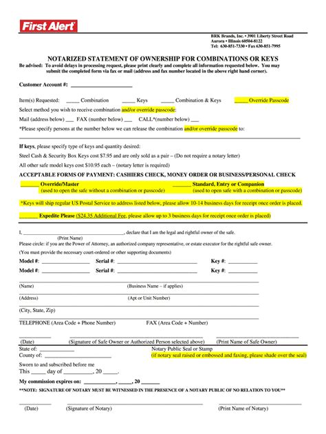 how to get a notarized statement of non ownership